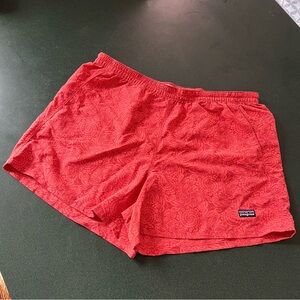Patagonia Orange Red Women’s Baggies Large Shorts